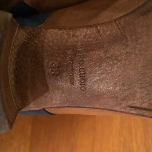 King Tartufoli Blue/Brown Leather 2-Inch Heels - Great Condition with 1 … - Picture 7 of 7